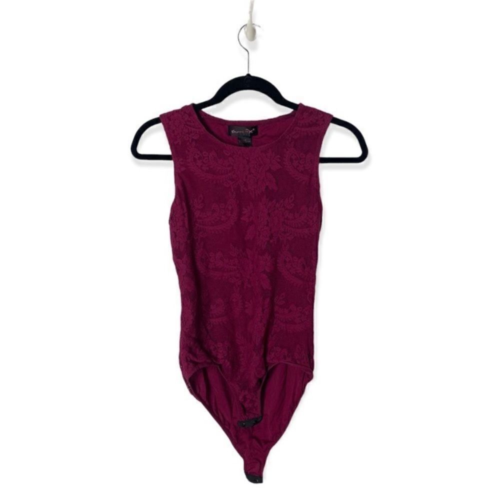 Shape FX Burgundy Lace Bodysuit Size S